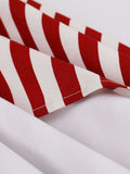1950s Stripes Contrast Patchwork Strap Dress