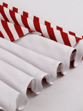 1950s Stripes Contrast Patchwork Strap Dress
