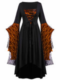 1950s Halloween Lace Patchwork Witch Dress