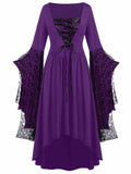 1950s Halloween Lace Patchwork Witch Dress