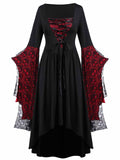 1950s Halloween Lace Patchwork Witch Dress