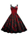 Red 1950s Halloween Spaghetti Strap Dress