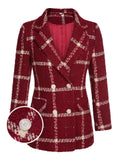 Red 1950s Christmas Scottish Plaid Jacket