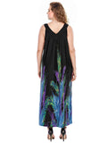 [Plus Size] 1930s Bohemian Feather Print Shift Dress