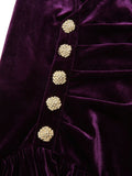 [Pre-Sale] Purple 1940s Solid Velvet Buttons Dress