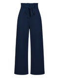 1950s Solid Hight Waist Wideleg Pants