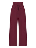 1950s Solid Hight Waist Wideleg Pants