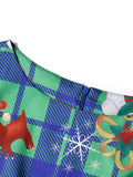 1950s Christmas Plaid Bow Sleeveless Dress