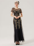 1920s Sequins Beading Mesh Formal Dress
