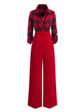 [Pre-Sale] Red 1930s Christmas Plaid Jumpsuit