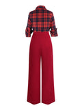 [Pre-Sale] Red 1930s Christmas Plaid Jumpsuit