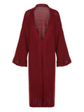 Red 1940s Christmas Solid Knit Cardigan