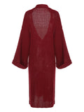 Red 1940s Christmas Solid Knit Cardigan