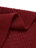 Red 1940s Christmas Solid Knit Cardigan