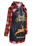 Black & Red 1940s Christmas Plaids Elk Hoodie