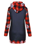 Black & Red 1940s Christmas Plaids Elk Hoodie
