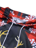 Black & Red 1940s Christmas Plaids Elk Hoodie