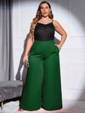 [Plus Size] 1930s Solid Wide Leg Shift Pants