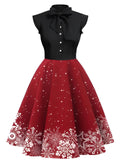 [Pre-Sale] 1950s Christmas Snowflake Bow Collar Dress