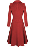 1930s Solid Lapel Long Sleeve Coat