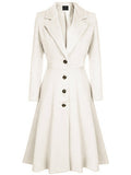 1930s Solid Lapel Long Sleeve Coat