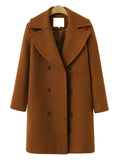 1940s Lapel Solid Woolen Coat