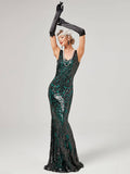 1920s Sequined Floor-Length Charleston Dress