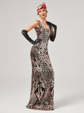 1920s Sequined Floor-Length Charleston Dress
