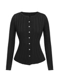 2PCS 1960s Christmas Solid Cardigan & Strap Velvet Dress