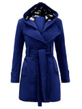 1950s Plaids Hooded Belted Coat