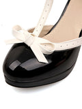 Retro Bow D¨¦cor High Heel Shoes