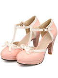 Retro Bow D¨¦cor High Heel Shoes