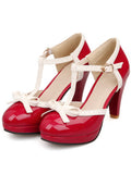 Retro Bow D¨¦cor High Heel Shoes