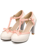 Retro Bow D¨¦cor High Heel Shoes