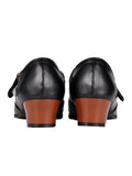 Retro Black T-Strap Chunky Heels Shoes