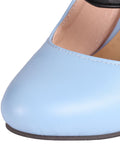 Retro Blue Patchwork Slingback Shoes