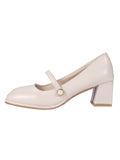 Retro Mary Jane Mid Heels Shoes