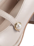 Retro Mary Jane Mid Heels Shoes