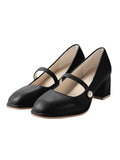 Retro Mary Jane Mid Heels Shoes