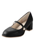 Retro Mary Jane Mid Heels Shoes