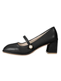 Retro Mary Jane Mid Heels Shoes