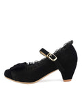 Retro Bowknot Lace High Heels Shoes