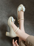 Retro Bowknot Mary Jane Shoes