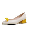 Chunky Low Heels Square Toe Shoes