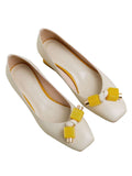 Chunky Low Heels Square Toe Shoes
