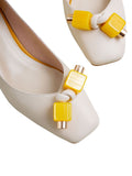 Chunky Low Heels Square Toe Shoes