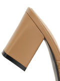 Retro Bowknot Chunky Heels Slippers