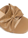 Retro Bowknot Chunky Heels Slippers
