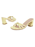 Crocodile Cross Chunky Heels Slippers