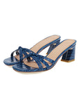 Crocodile Cross Chunky Heels Slippers
